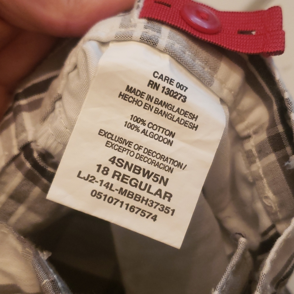 Wrangler Gray & White Plaid Cargo Shorts Size 18R - Picture 4 of 4